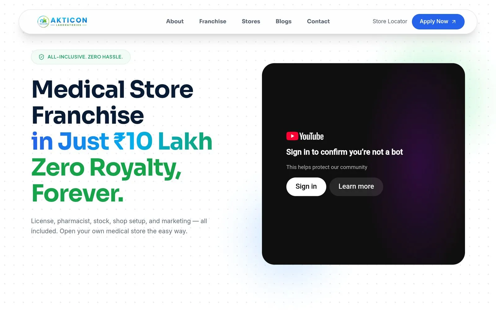 Akticon Laboratories — live site