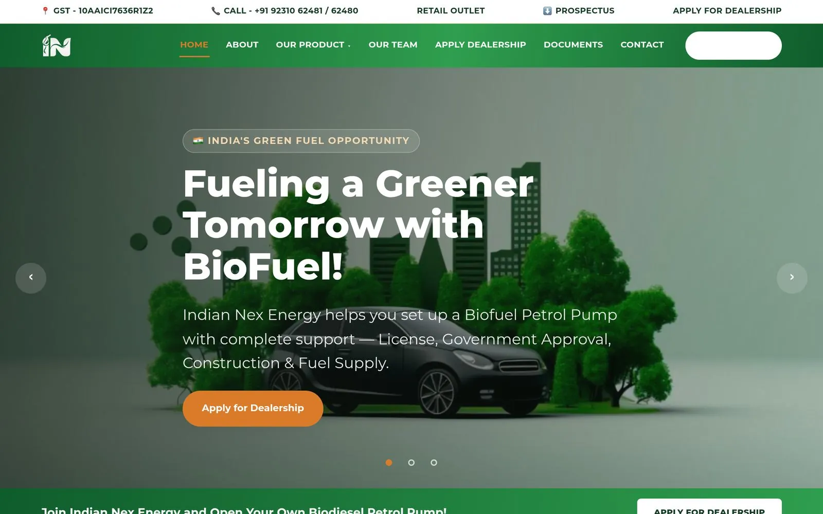 Indian Nex Energy — live site